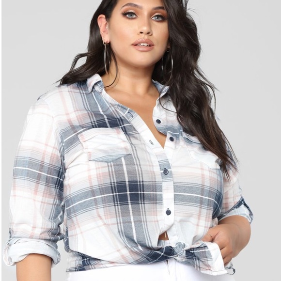 Fashion Nova - The Perfect Plaid top - Picture 2 of 4